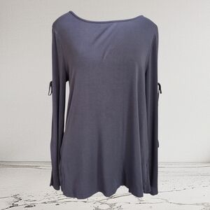 Cable & Gauge Charcoal Women's Blouse With Open Sleeves Size Med